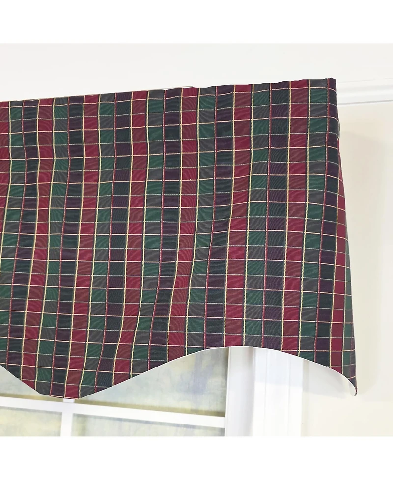 Rlf Home Tiffany Check Regal Window Valance 100% Cotton Lined Rod Pocket