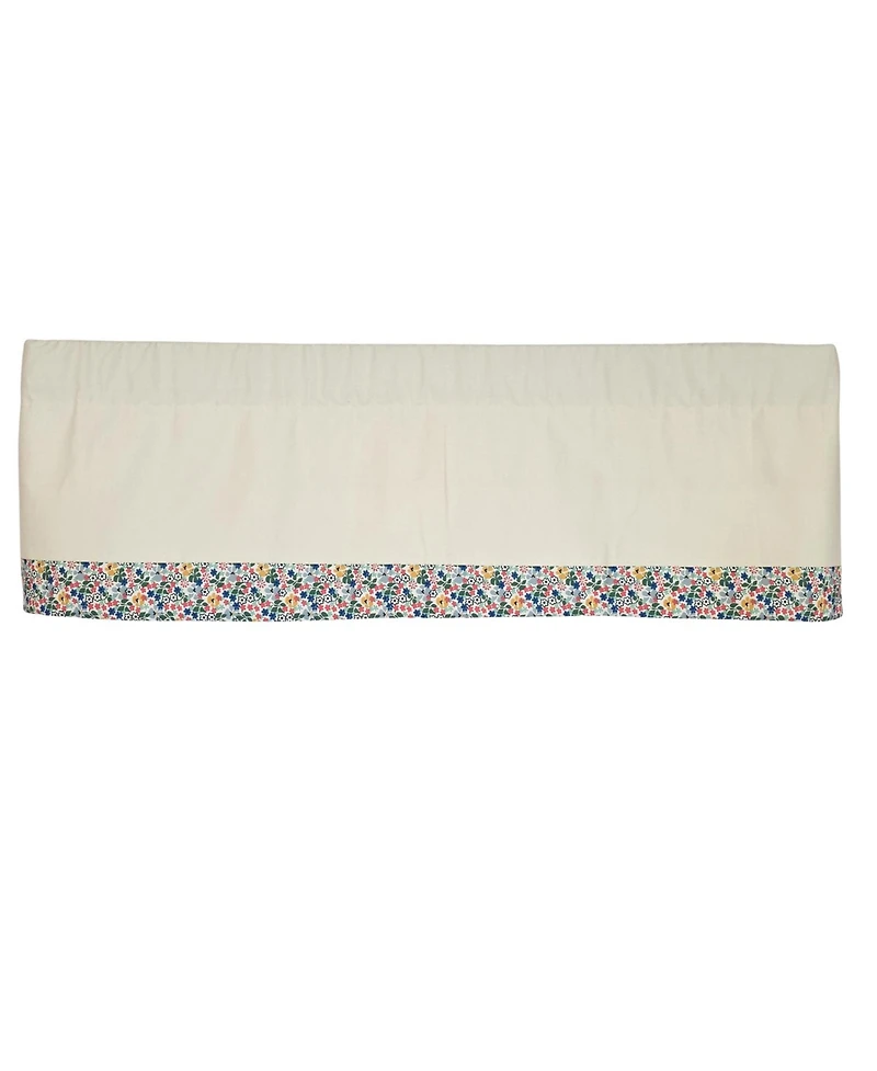 Rlf Home Petite Flowers Banded Window Valance 100% Cotton Lined Rod Pocket