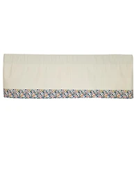 Rlf Home Petite Flowers Banded Window Valance 100% Cotton Lined Rod Pocket