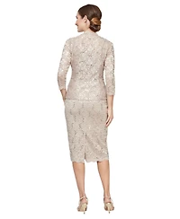 Sl Fashions 2-Pc. Lace Jacket & Midi Dress Set