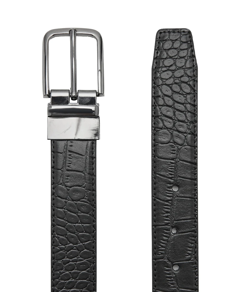 Mango Men's Croc-Effect Leather Belt