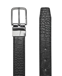 Mango Men's Croc-Effect Leather Belt
