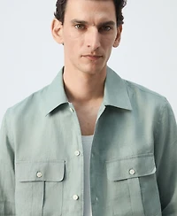 Mango Men's Regular-Fit Linen Overshirt