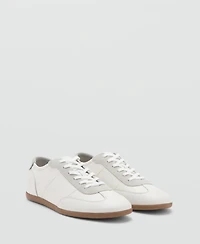 Mango Men's Leather Mixed Sneakers