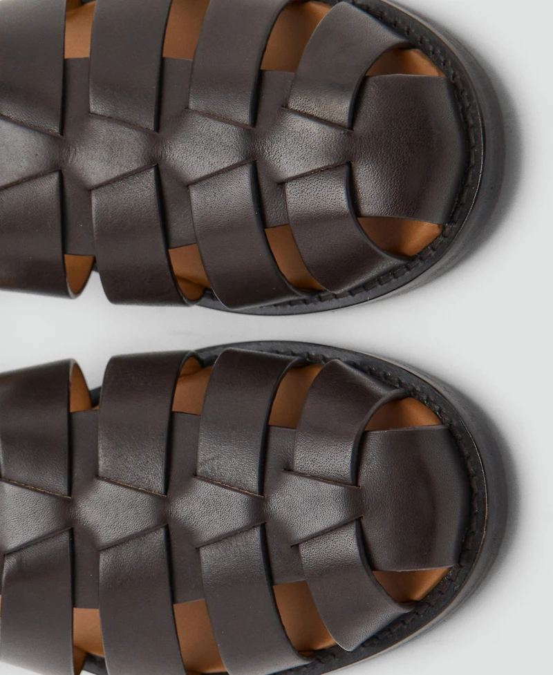 Mango Men's Leather Fisherman Sandals