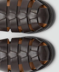Mango Men's Leather Fisherman Sandals