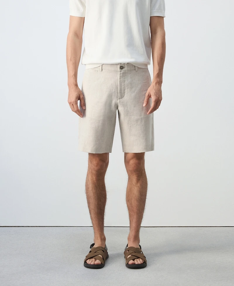 Mango Men's Slim-Fit Linen 9.84" Bermuda Shorts