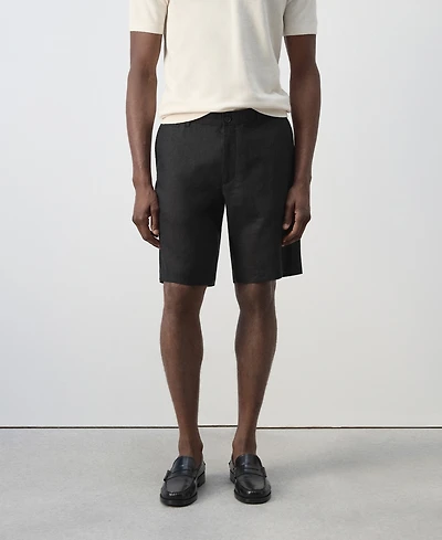 Mango Men's Slim-Fit Linen 9.84" Bermuda Shorts