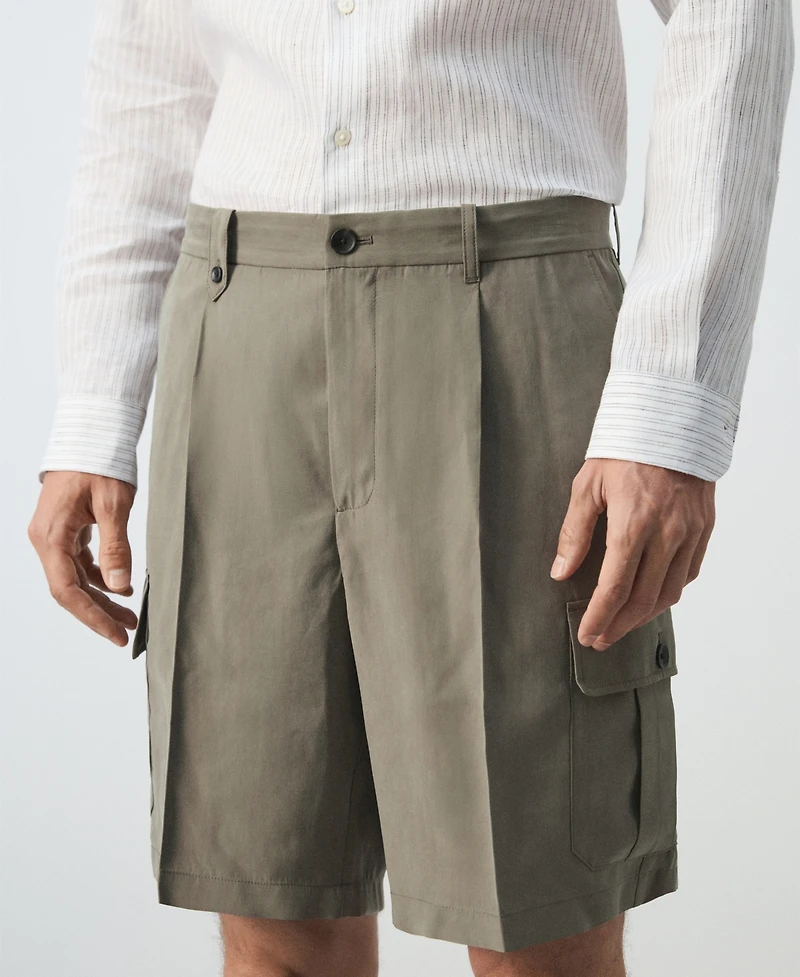 Mango Men's Modal Blend 9.06" Cargo Bermuda Shorts