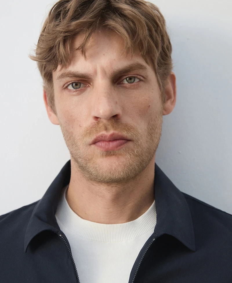 Mango Men's Zip-Up Modal Jacket