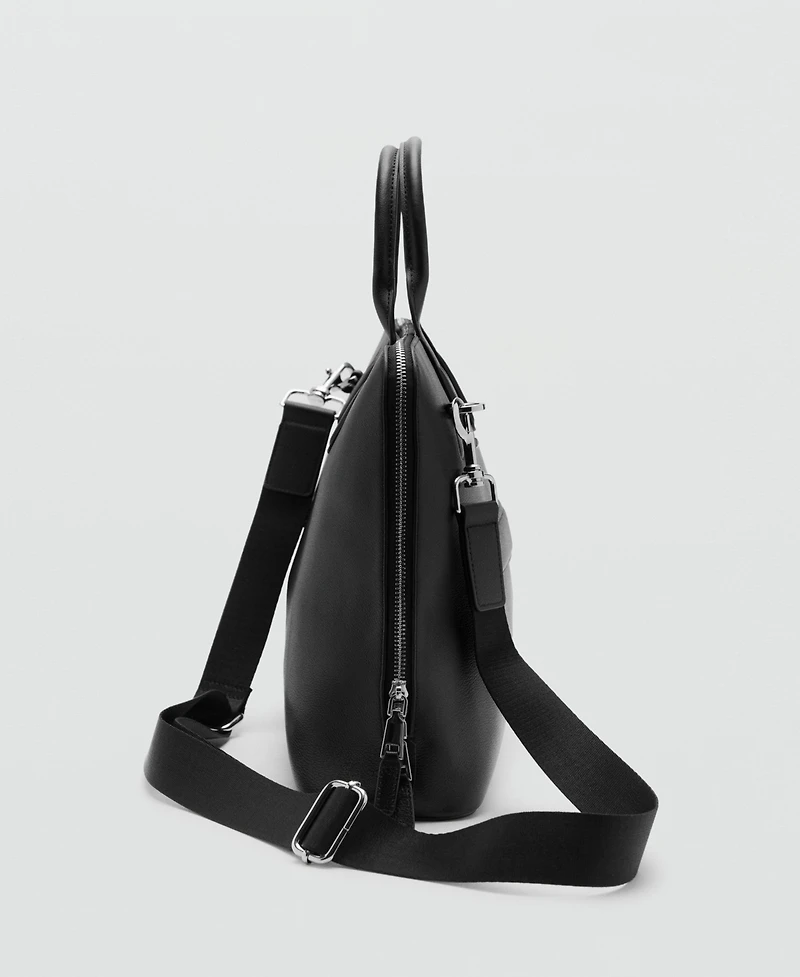 Mango Men's Leather Tote Bag