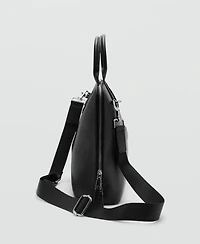 Mango Men's Leather Tote Bag