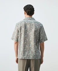 Mango Men's Cotton Bowling-Collar Shirt