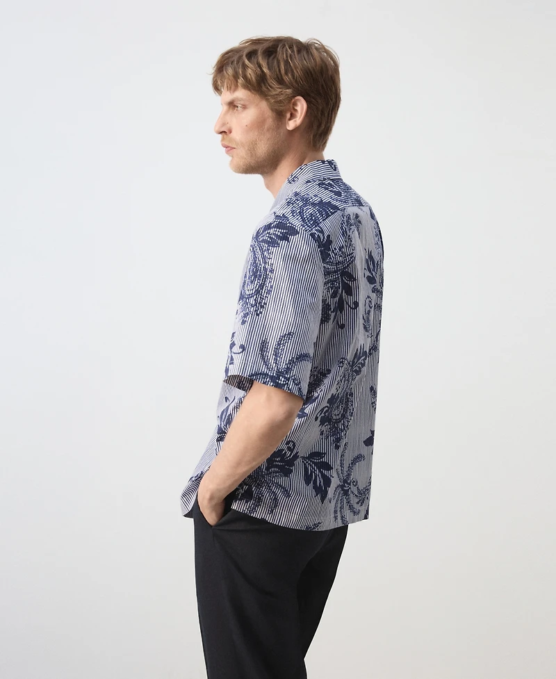 Mango Men's Cotton Printed Shirt
