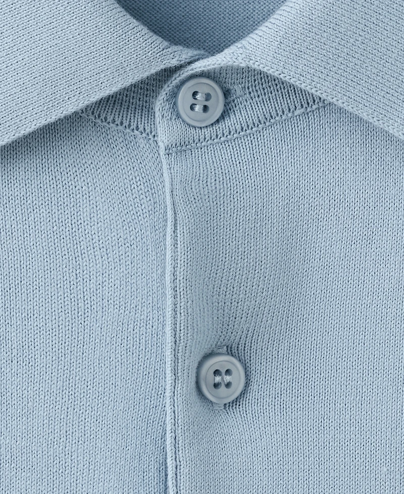 Mango Men's Cotton Fine-Knit Polo Shirt