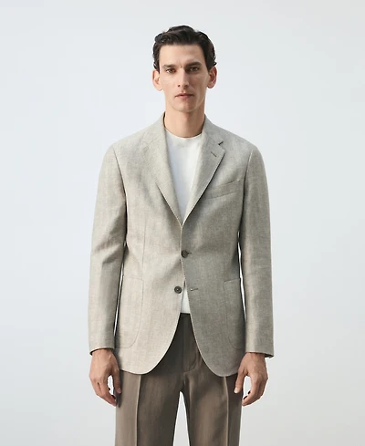 Mango Men's Slim-Fit Linen Blazer