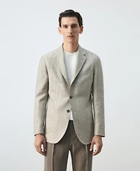 Mango Men's Slim-Fit Linen Blazer