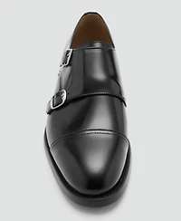 Mango Men's Double Buckle Leather Shoes