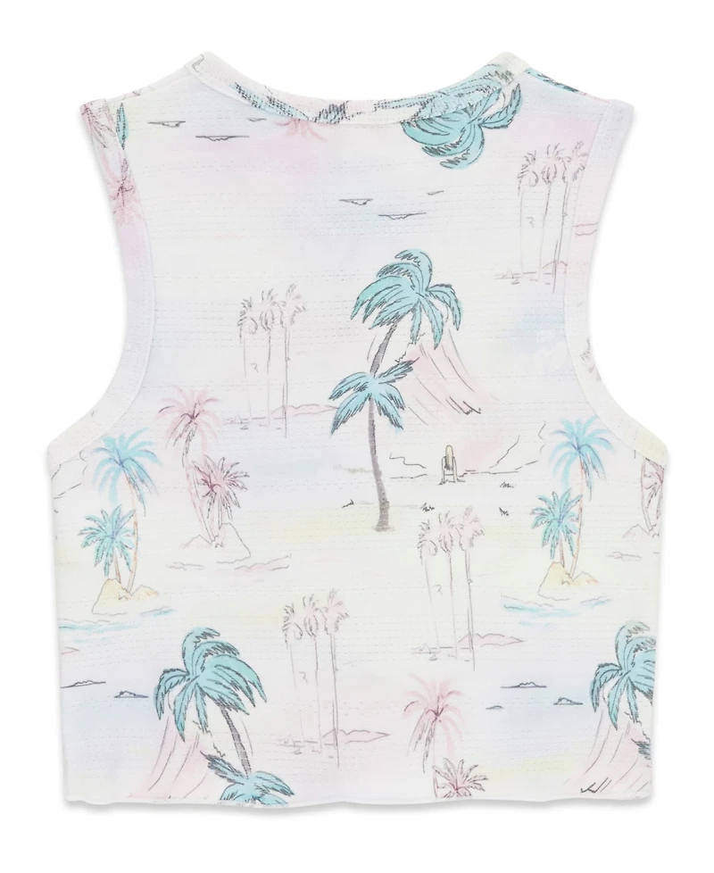 Guess Girls' 7-16 Stretch Rib Lemon Print Top