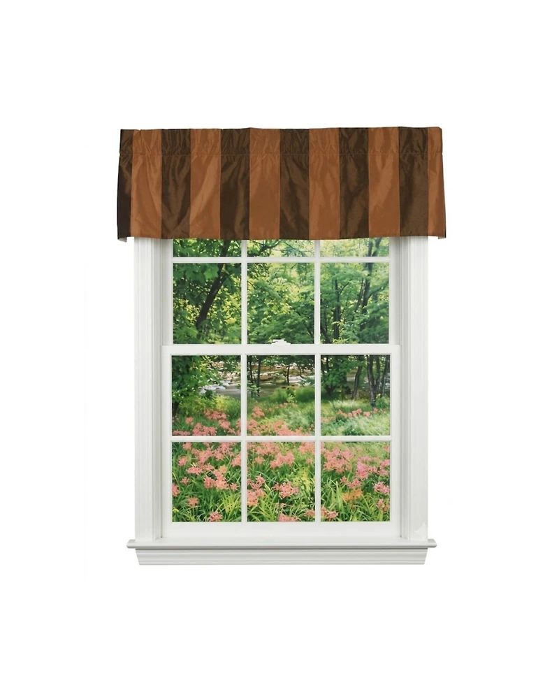 Rlf Home Pascal Stripe Tailored Window Valance Cotton Lined Rod Pocket