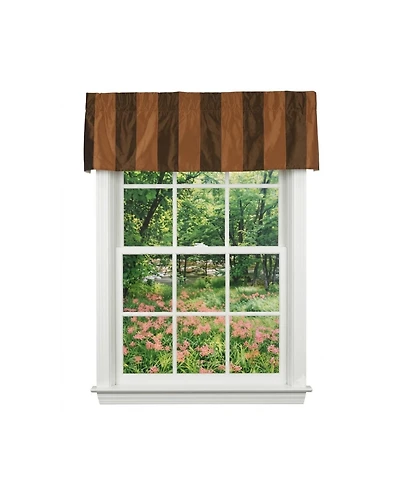 Rlf Home Pascal Stripe Tailored Window Valance Cotton Lined Rod Pocket