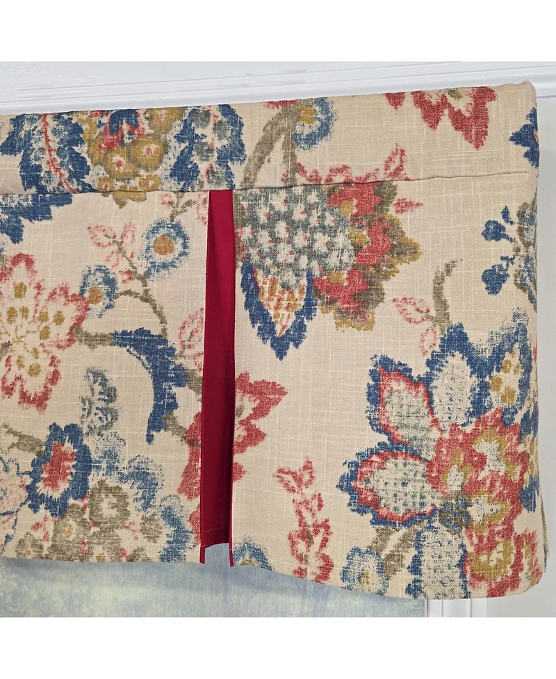 Rlf Home Silvia Pleated Window Valance 100% Cotton Rod Pocket