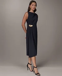 Donna Karan New York Women's Sleeveless Draped Sheath Dress