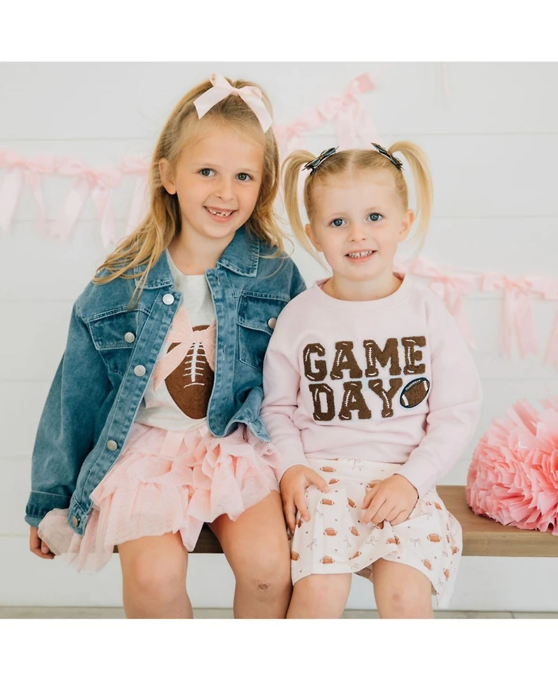 Sweet Wink Toddler Girls Game Day Patch Sweatshirt