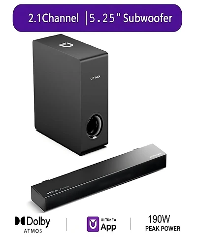 Ultimea Nova S50 2.1-Channel 190W Dolby Atmos Soundbar