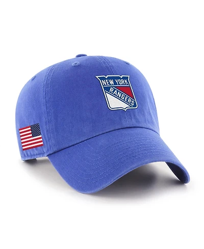 '47 Brand Men's and Women's Blue New York Rangers Heritage Flag Clean Up Adjustable Hat