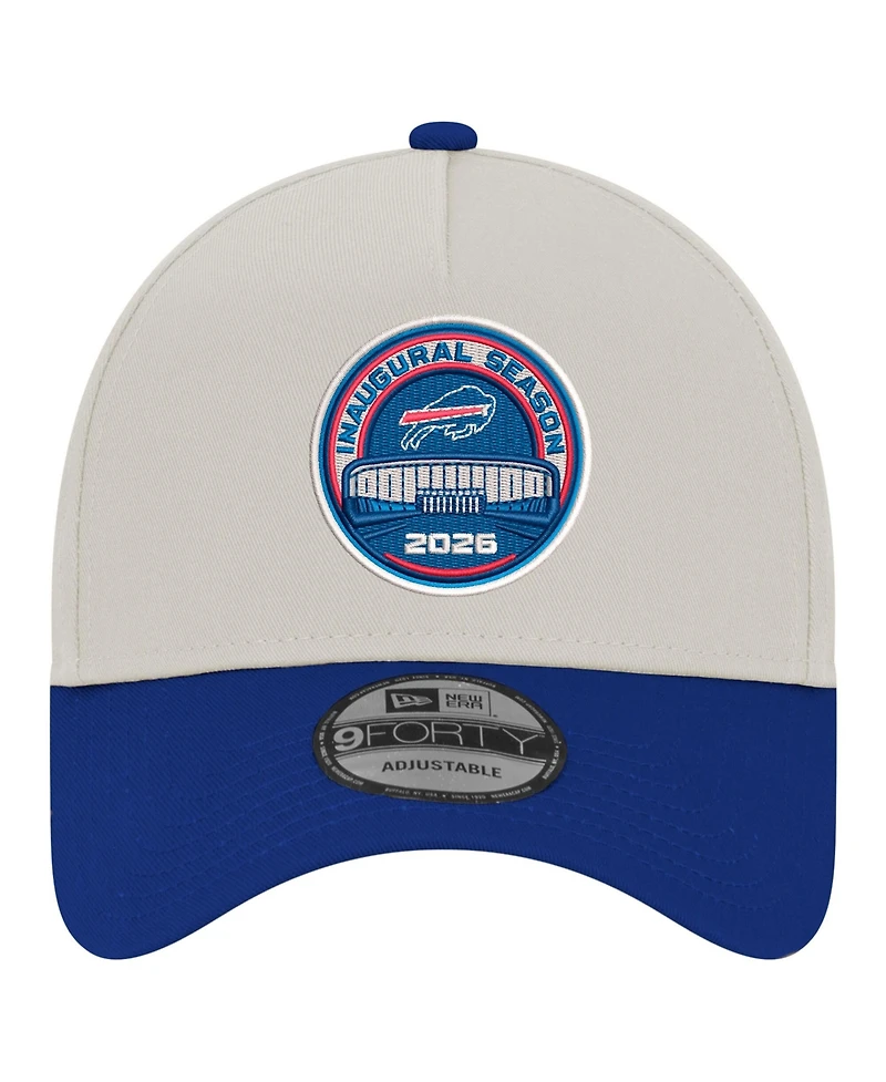 New Era Men's White/Royal Buffalo Bills Highmark Stadium Inaugural Season A-Frame 9FORTY Adjustable Hat