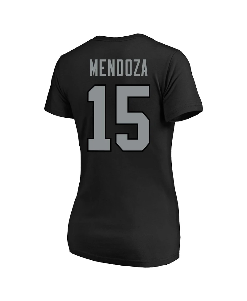 Fanatics Women's Fernando Mendoza Black Las Vegas Raiders Plus Name Number V-Neck T-Shirt