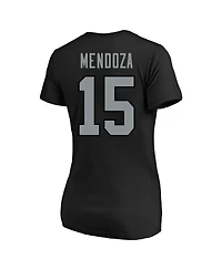 Fanatics Women's Fernando Mendoza Black Las Vegas Raiders Plus Name Number V-Neck T-Shirt