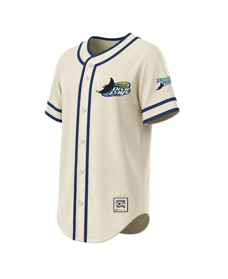 Stitches Men's Natural Tampa Bay Rays Throwback Fashion Jersey