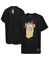 Mitchell & Ness Big Boys and Girls Black Atlanta Braves Face Mascot T-Shirt