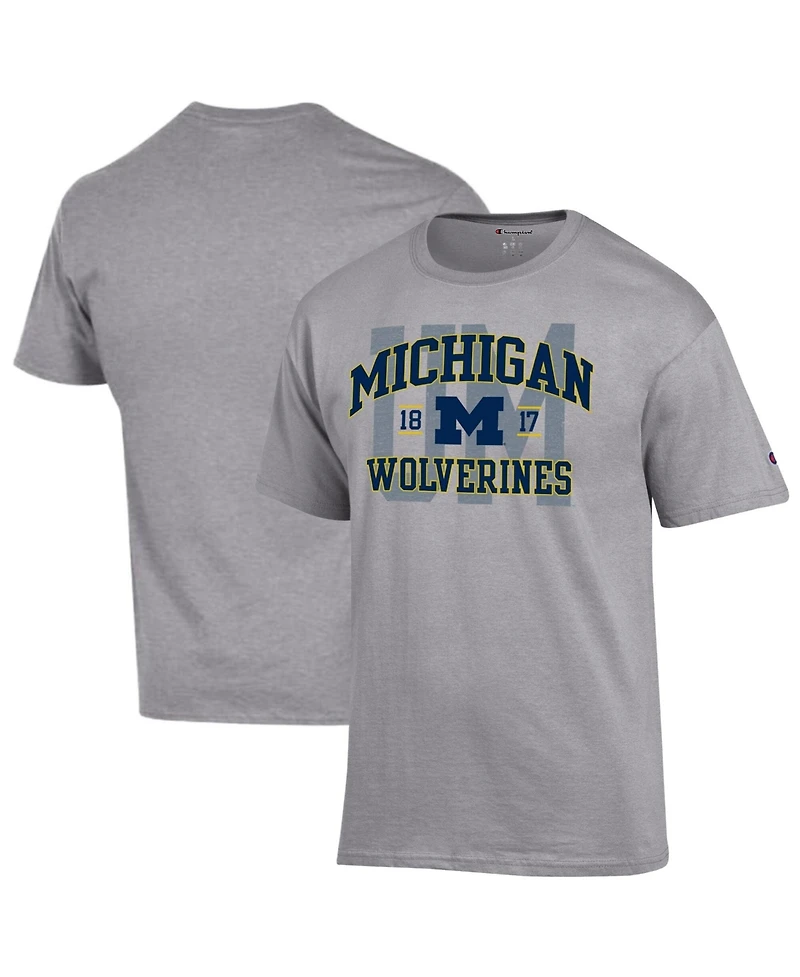 Champion Men's Heather Gray Michigan Wolverines Varsity T-Shirt