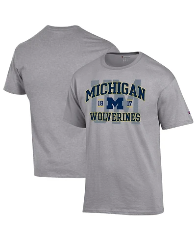 Champion Men's Heather Gray Michigan Wolverines Varsity T-Shirt
