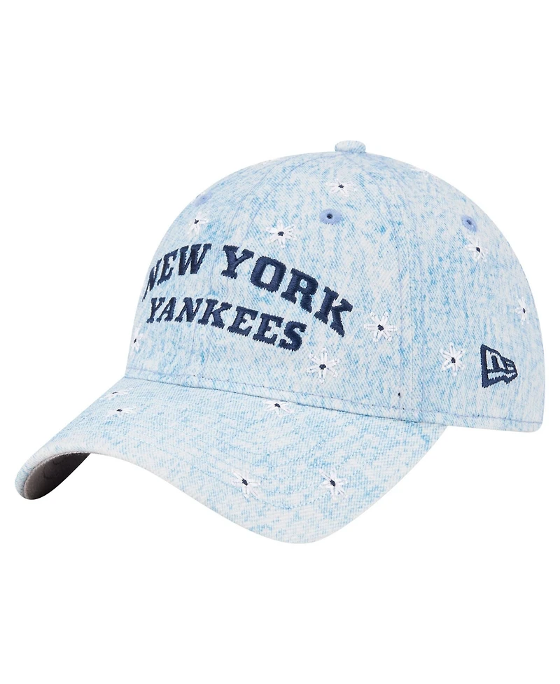 New Era Women's Light Blue New York Yankees Daisy All Over 9TWENTY Adjustable Hat