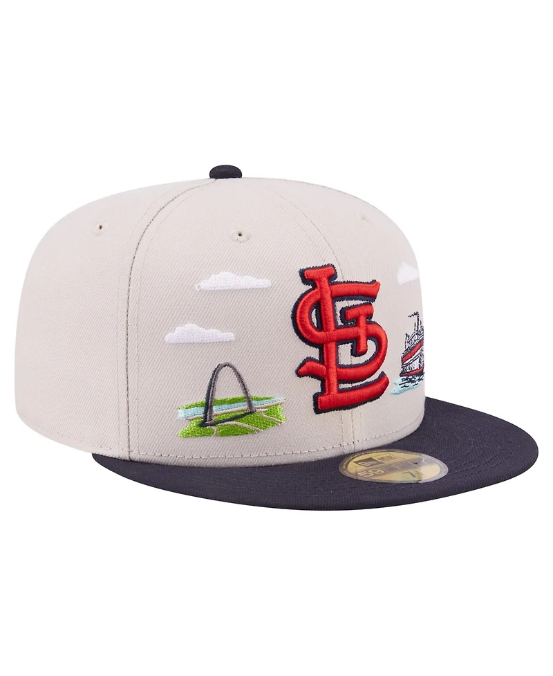 New Era Men's Khaki St. Louis Cardinals City Icon 59FIFTY Fitted Hat