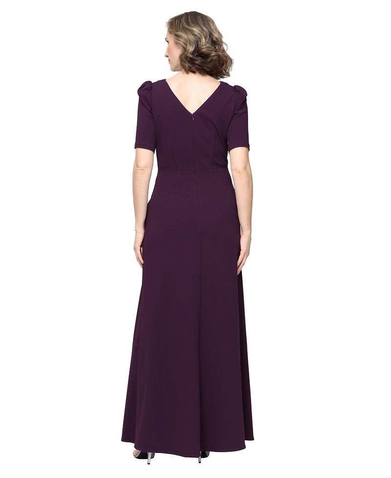 Alex Evenings Women's Embellished-Neck Ruffle Gown