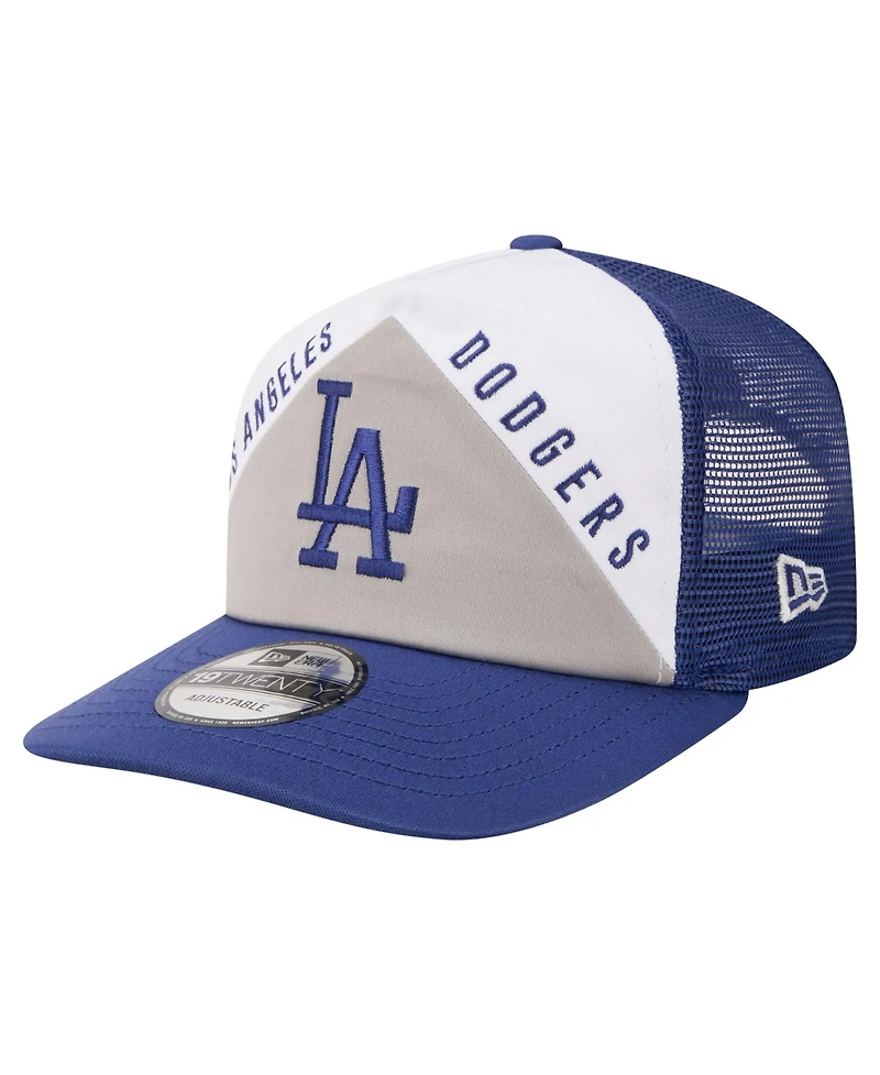 New Era Men's White/Royal Los Angeles Dodgers Retro Cut 19TWENTY Adjustable Trucker Hat