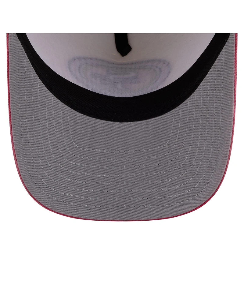 New Era Men's Cream/Scarlet San Francisco 49ers Washed A-Frame 9FIFTY Snapback Hat