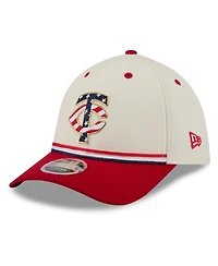 New Era Men's Cream/Red Minnesota Twins Usa 250 Fourth of July 39THIRTY M-Crown Flex Hat