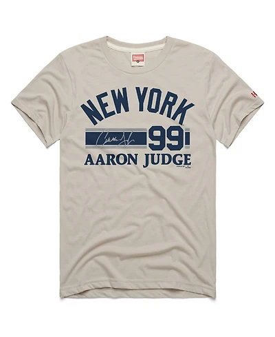 Homage Men's Aaron Judge Stone New York Yankees Signature Name & Number Tri-Blend T-Shirt