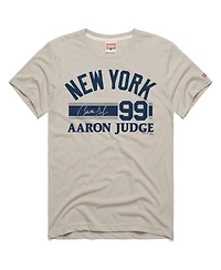 Homage Men's Aaron Judge Stone New York Yankees Signature Name & Number Tri-Blend T-Shirt