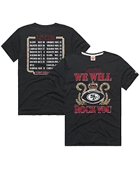 Homage Men's and Women's Charcoal San Francisco 49ers 2026 Nfl Schedule Queen Tri-Blend T-Shirt