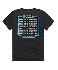 Homage Men's and Women's Charcoal Detroit Lions 2026 Nfl Schedule Queen Tri-Blend T-Shirt