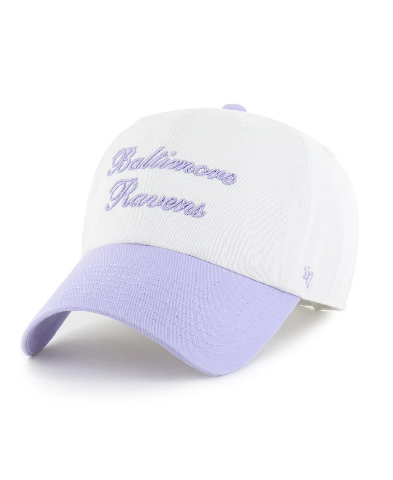 '47 Brand Women's White Baltimore Ravens Gelato Two-Tone Clean Up Adjustable Hat