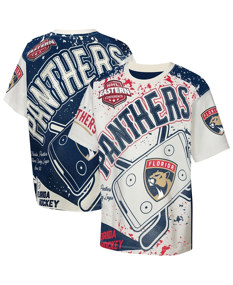 Outerstuff Big Boys and Girls Cream Florida Panthers Top Player T-Shirt