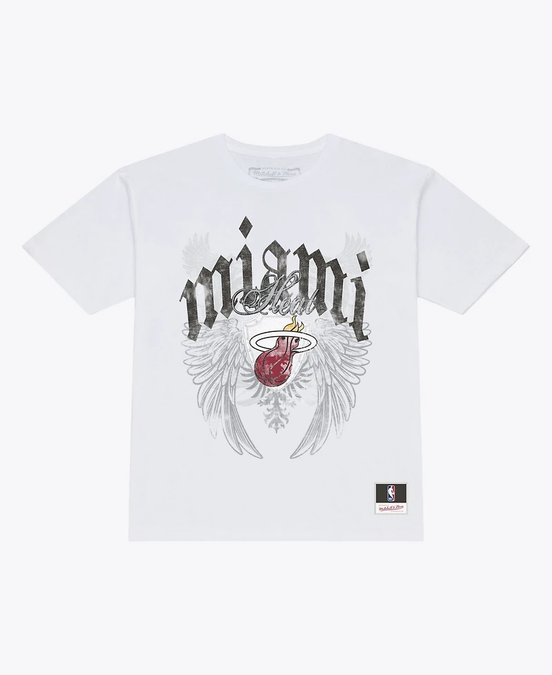 Mitchell & Ness Men's White Miami Heat Old English Classic T-Shirt